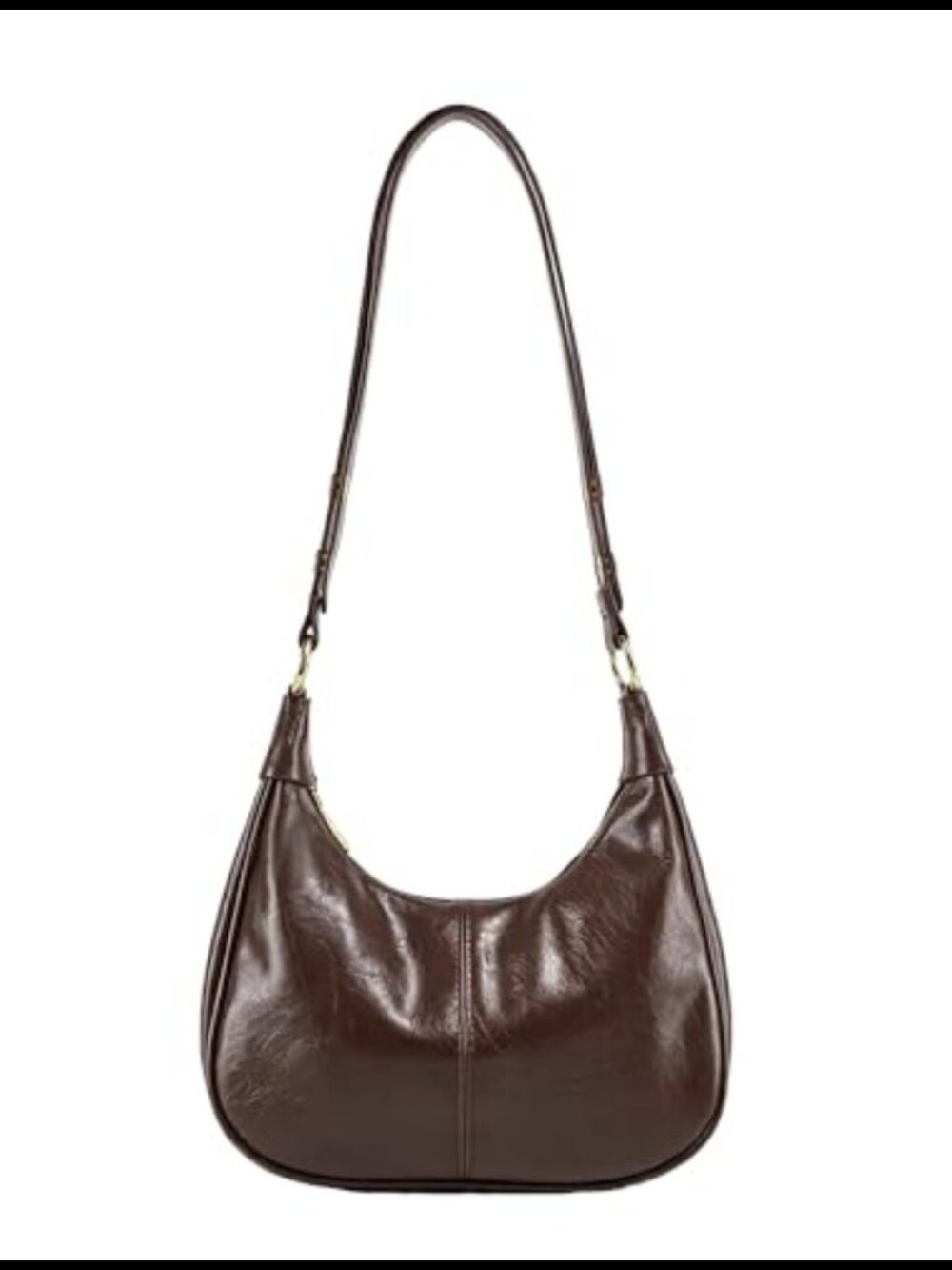 Small Hobo Bag Faux Leather Crescent Shoulder Purse Adjustable Crossbody Handbag